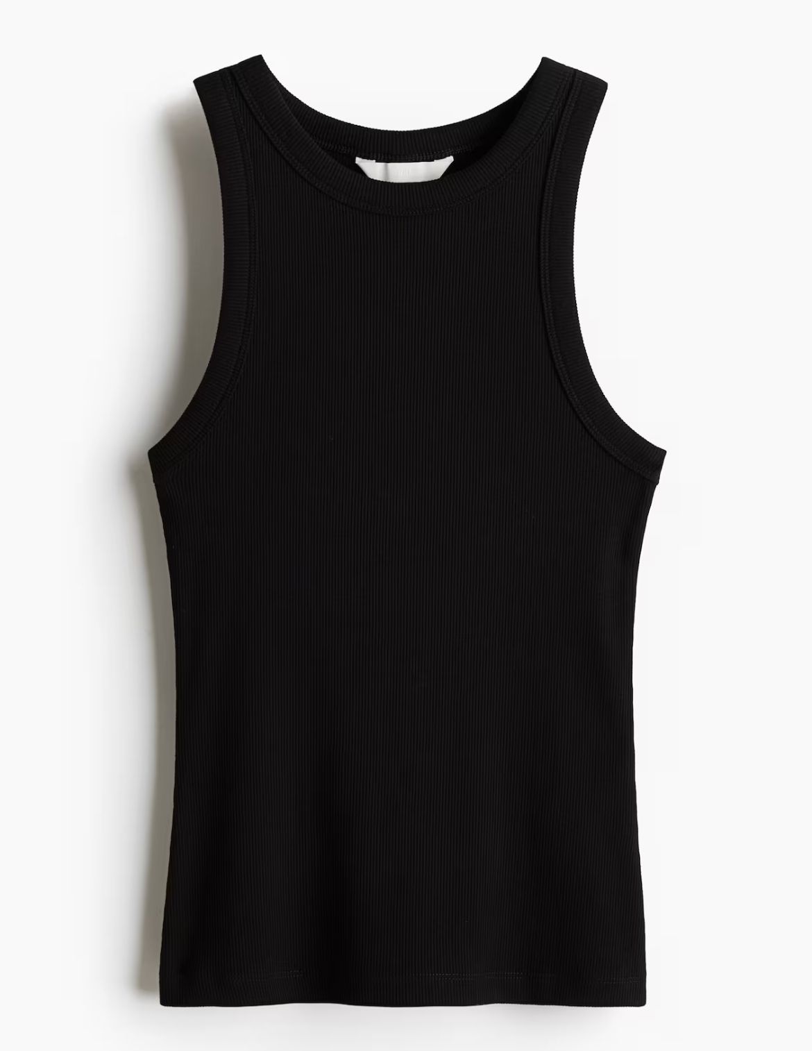 Black Ribbed Tank Top